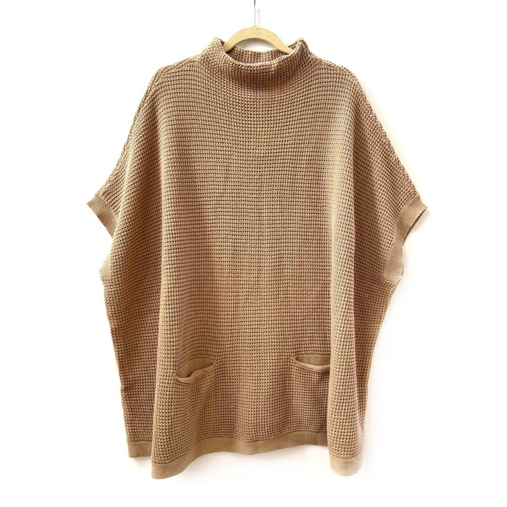 Francesca’s Alya tan poncho sweater NWT